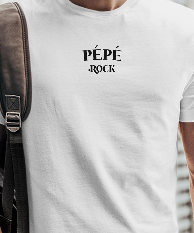 T-Shirt Blanc Pépé rock Pour homme-1