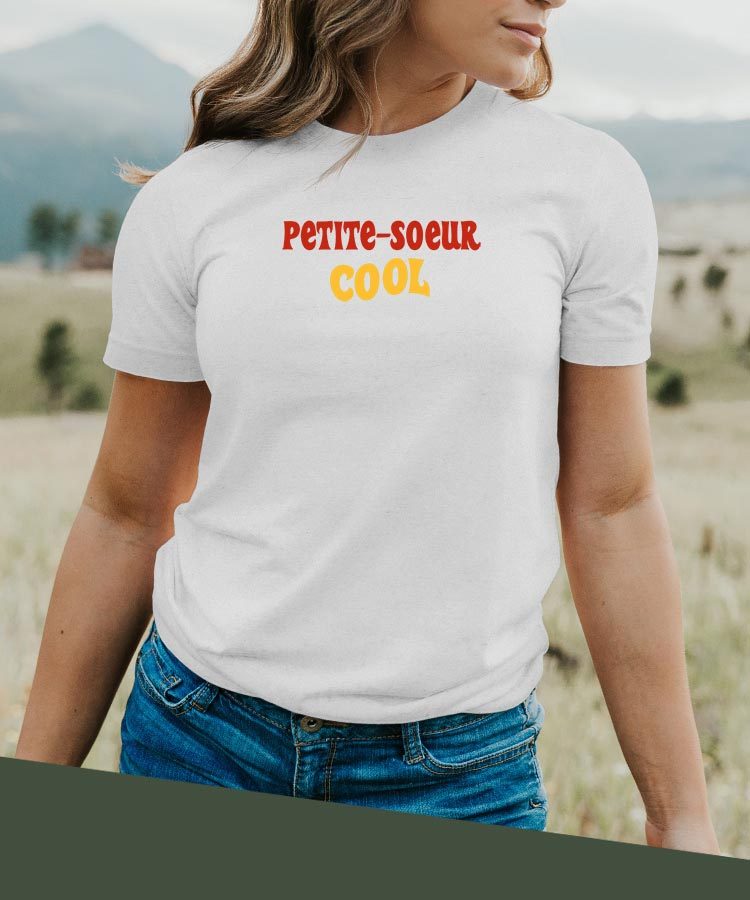 T-Shirt Blanc Petite-Soeur cool disco Pour femme-2