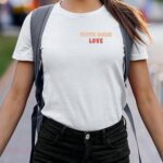 T-Shirt Blanc Petite-Soeur love Pour femme-2