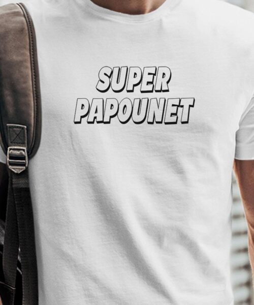 T-Shirt-Blanc-Super-Papounet-Pour-homme-2