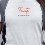 T-Shirt Blanc Tante pour la vie Pour femme-1