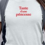 T-Shirt Blanc Tante d'une princesse Pour femme-1