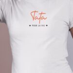 T-Shirt Blanc Tata pour la vie Pour femme-1