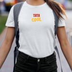 T-Shirt Blanc Tata cool disco Pour femme-2