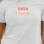 T-Shirt Blanc Tata d'amour Pour femme-1