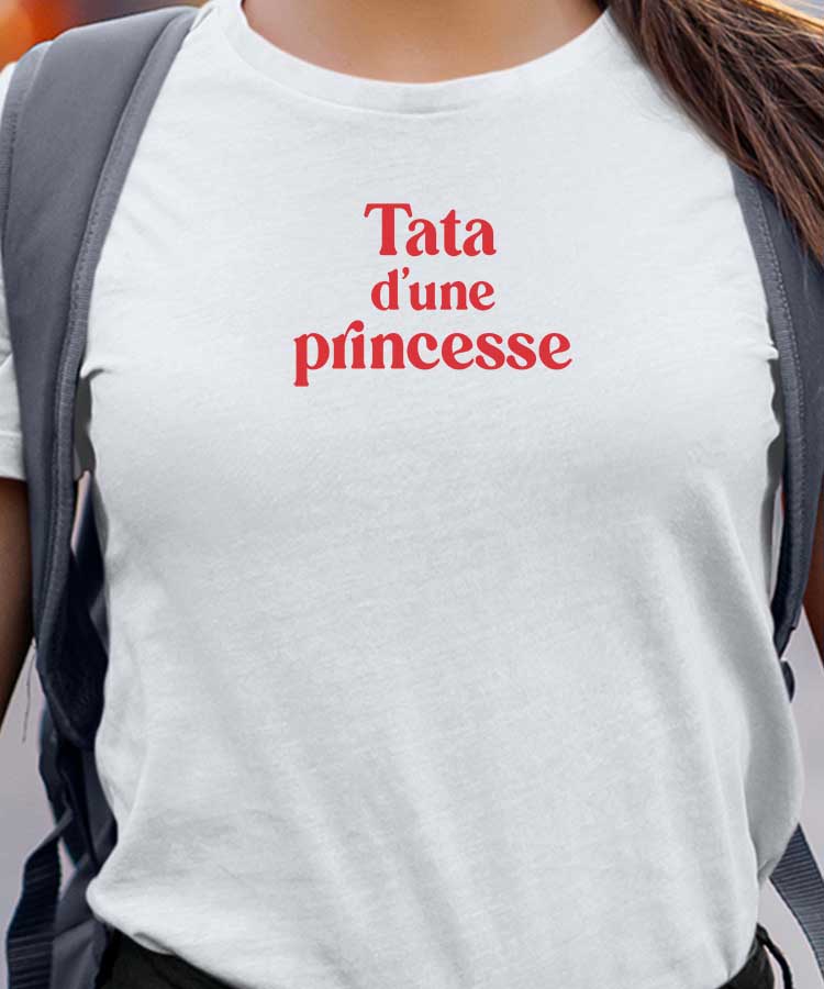 T-Shirt Blanc Tata d'une princesse Pour femme-1