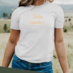 T-Shirt Blanc Tata poule Pour femme-2