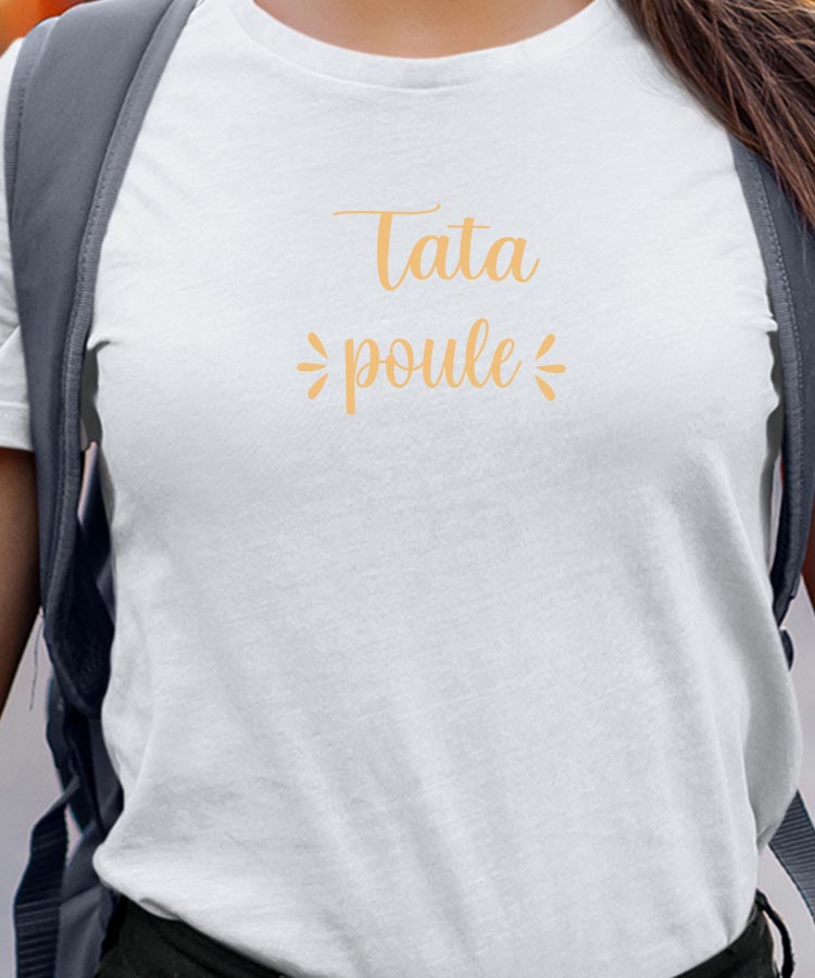 T-Shirt Blanc Tata poule Pour femme-1