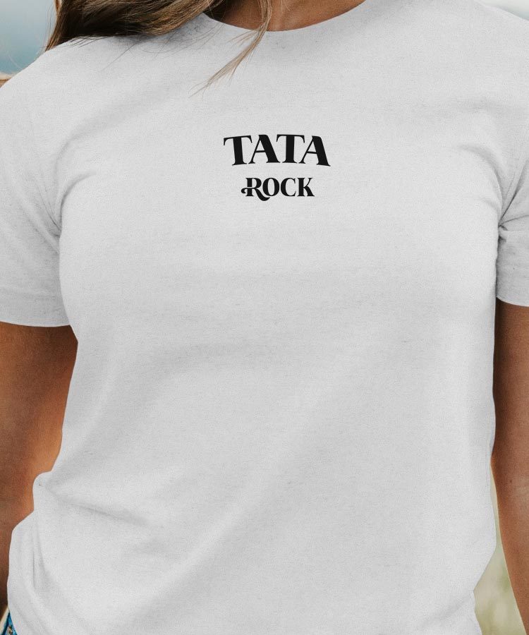 T-Shirt Blanc Tata rock Pour femme-1