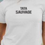 T-Shirt Blanc Tata sauvage Pour femme-1