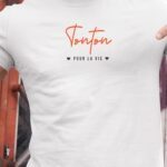 T-Shirt Blanc Tonton pour la vie Pour homme-1