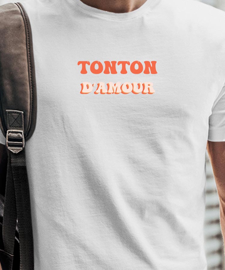 T-Shirt Blanc Tonton d'amour Pour homme-1