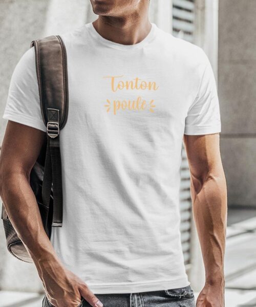 T-Shirt Blanc Tonton poule Pour homme-2