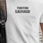T-Shirt Blanc Tonton sauvage Pour homme-1