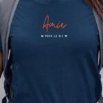 T-Shirt Bleu Marine Amie pour la vie Pour femme-1