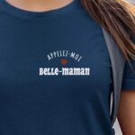 T-Shirt Bleu Marine Appelez-moi Belle-Maman Pour femme-1