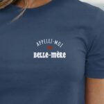 T-Shirt Bleu Marine Appelez-moi Belle-Mère Pour femme-1