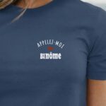 T-Shirt Bleu Marine Appelez-moi Binôme Pour femme-1