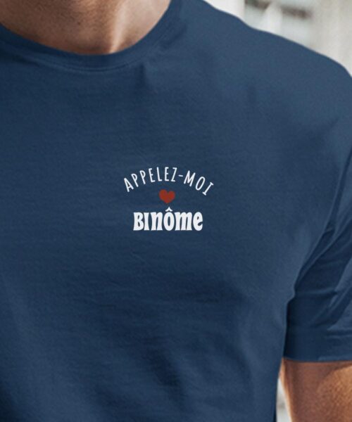 T-Shirt Bleu Marine Appelez-moi Binôme Pour homme-1