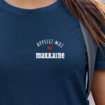 T-Shirt Bleu Marine Appelez-moi Marraine Pour femme-1