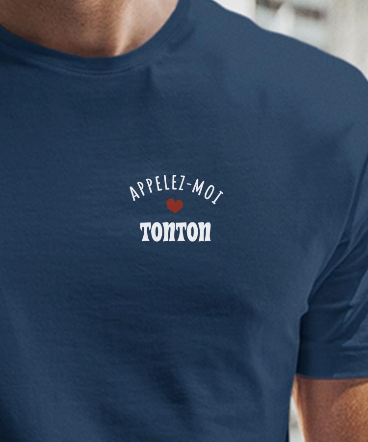 T-Shirt Bleu Marine Appelez-moi Tonton Pour homme-1