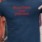 T-Shirt Bleu Marine Beau-Frère d'une princesse Pour homme-1