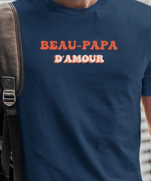 T-Shirt Bleu Marine Beau-Papa d’amour Pour homme-1