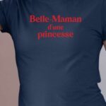 T-Shirt Bleu Marine Belle-Maman d'une princesse Pour femme-1