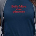 T-Shirt Bleu Marine Belle-Mère d'une princesse Pour femme-1