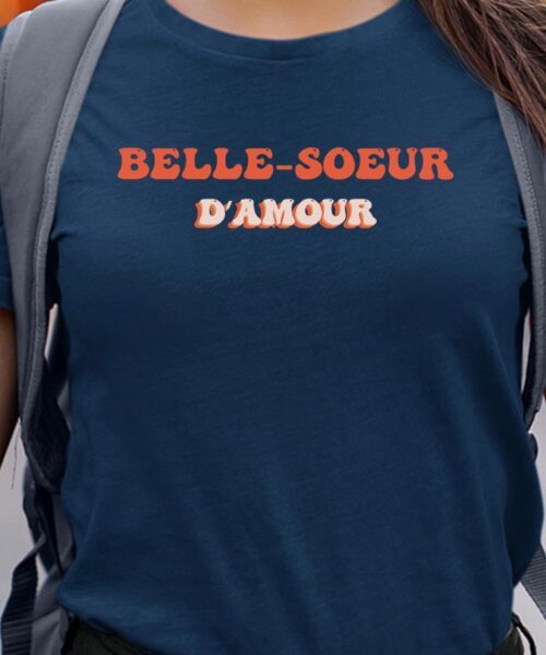 T-Shirt Bleu Marine Belle-Soeur d'amour Pour femme-1