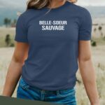 T-Shirt Bleu Marine Belle-Soeur sauvage Pour femme-2
