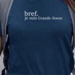 T-Shirt Bleu Marine Bref je suis Grande-Soeur Pour femme-1