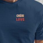T-Shirt Bleu Marine Chéri love Pour homme-1