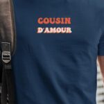 T-Shirt Bleu Marine Cousin d'amour Pour homme-1