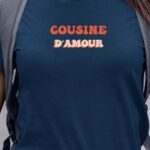 T-Shirt Bleu Marine Cousine d'amour Pour femme-1