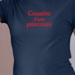 T-Shirt Bleu Marine Cousine d'une princesse Pour femme-1