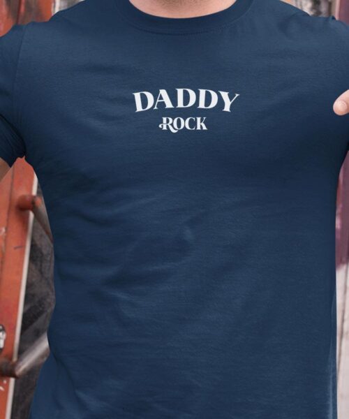 T-Shirt Bleu Marine Daddy rock Pour homme-1