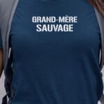 T-Shirt Bleu Marine Grand-Mère sauvage Pour femme-1