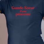 T-Shirt Bleu Marine Grande-Soeur d'une princesse Pour femme-1