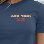 T-Shirt Bleu Marine Grands-Parents love Pour femme-1