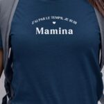 T-Shirt Bleu Marine J'ai pas le temps je suis Mamina Pour femme-1