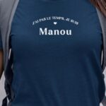 T-Shirt Bleu Marine J'ai pas le temps je suis Manou Pour femme-1