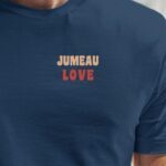 T-Shirt Bleu Marine Jumeau love Pour homme-1