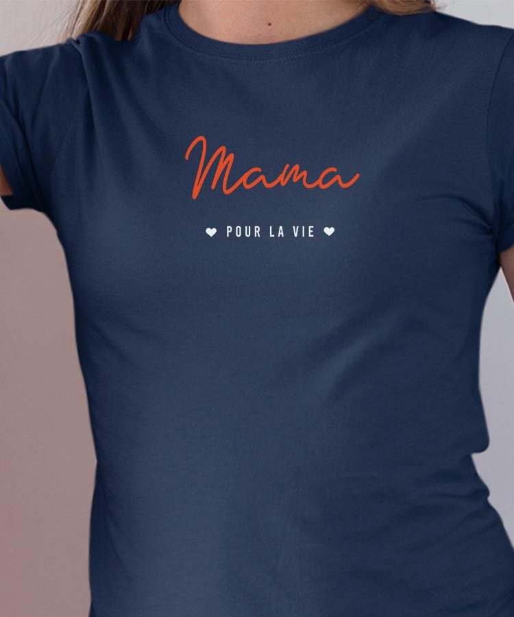 T-Shirt Bleu Marine Mama pour la vie Pour femme-1