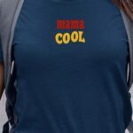 T-Shirt Bleu Marine Mama cool disco Pour femme-1
