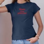 T-Shirt Bleu Marine Mama d'une princesse Pour femme-2