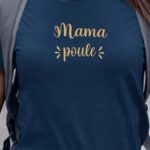 T-Shirt Bleu Marine Mama poule Pour femme-1
