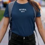 T-Shirt Bleu Marine Mama rock Pour femme-2