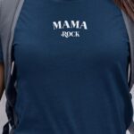 T-Shirt Bleu Marine Mama rock Pour femme-1