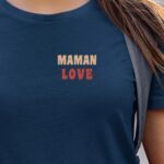 T-Shirt Bleu Marine Maman love Pour femme-1